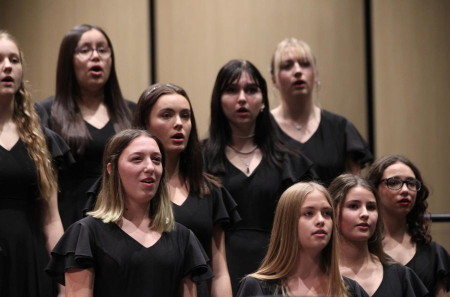 The high school girls chorus performs at the annual winter concert on Dec. 9.
