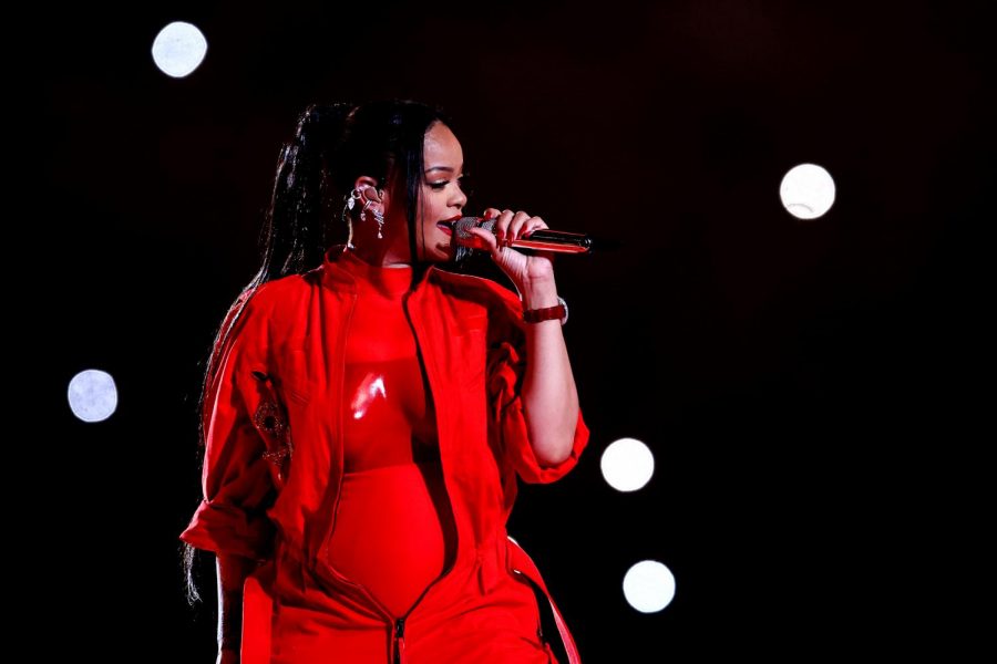 Rihanna performs at the 57th annual Super Bowl.
