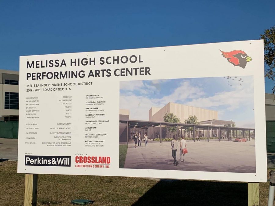 The future look of the Melissa High School performing arts center.