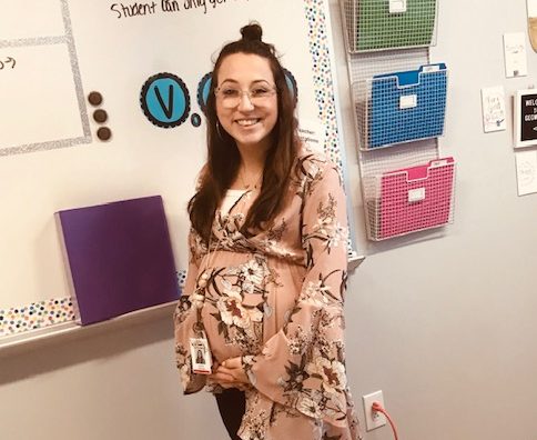 New high school geometry teacher Alicia Chavez shows off her baby bump.