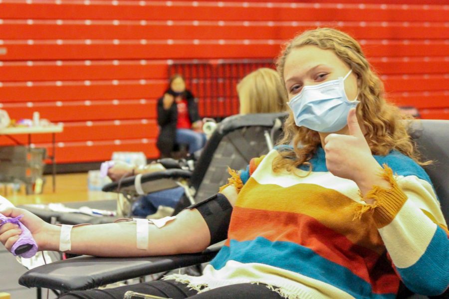 Students donate blood on Dec. 3 to the American Red Cross Blood Drive sponsored by Student Council.