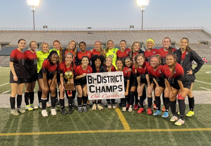 Bi-District Champs! The Lady Cards defeat Athens on March 25 to advance to round 2 in the 4A state girls soccer playoffs.
