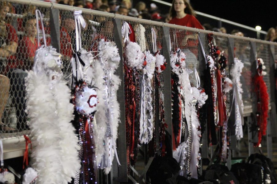 Mums hang from the stands at last years homecoming game.