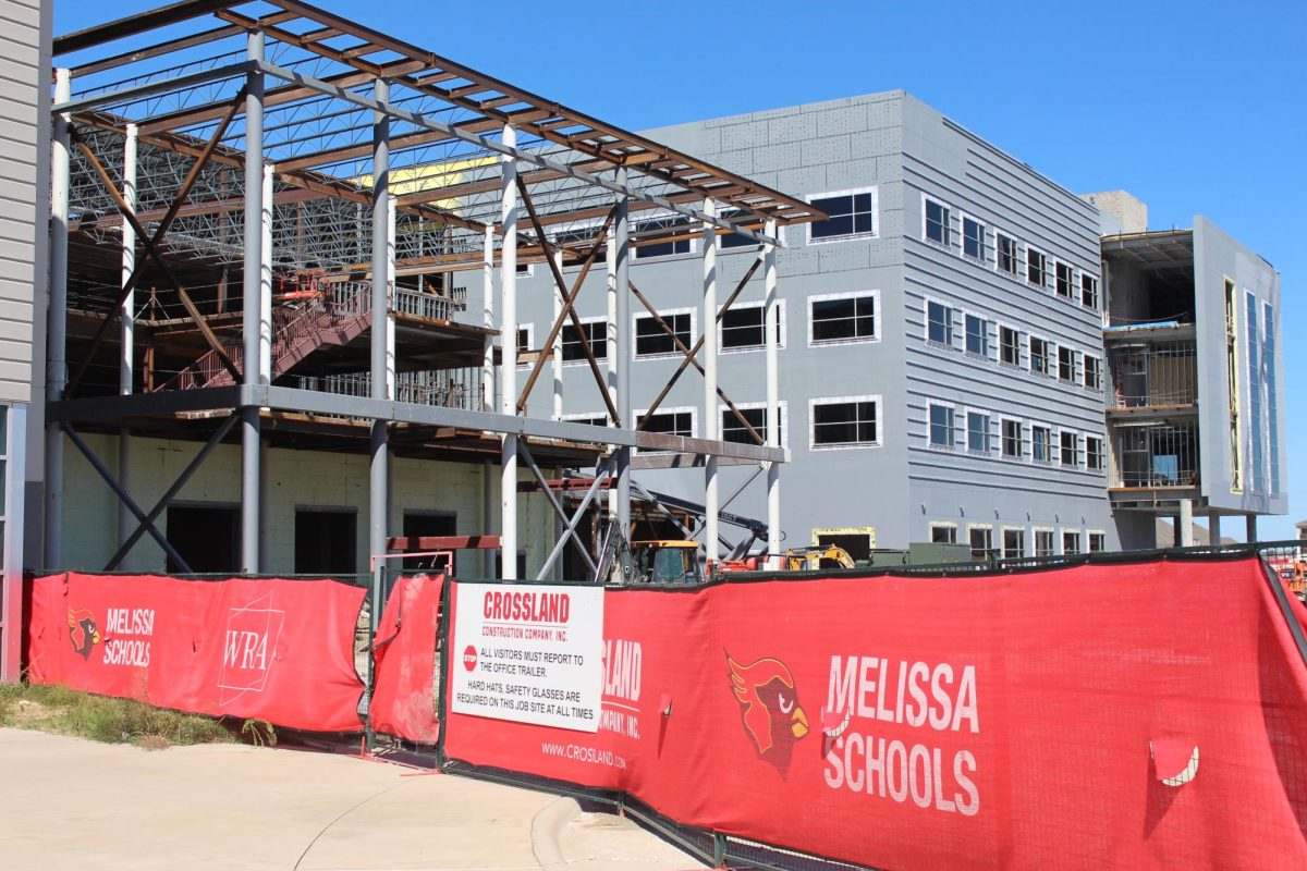 Construction continues on the expansion of the academic tower.