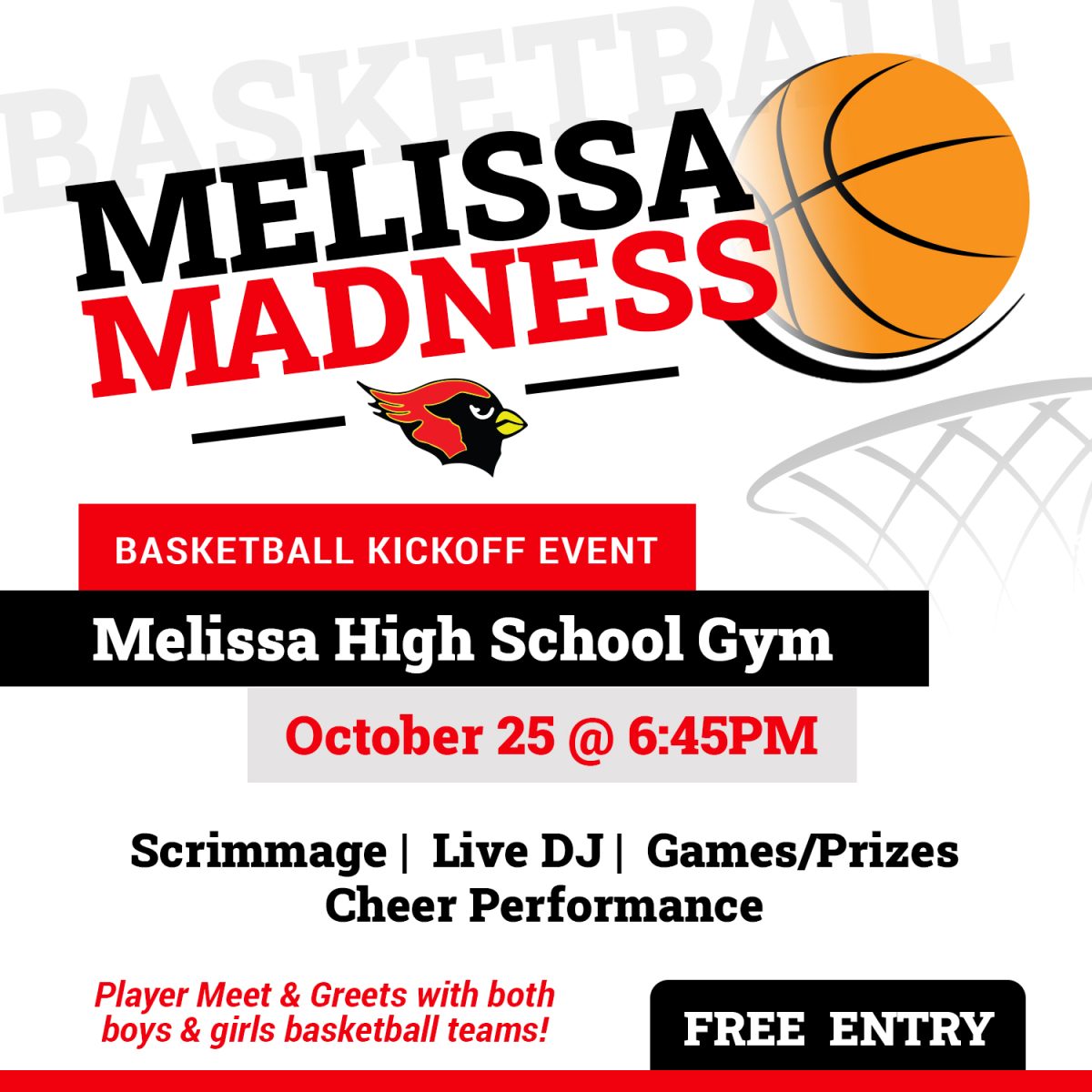 Cardinal Basketball to host Melissa Madness kickoff event Oct. 25