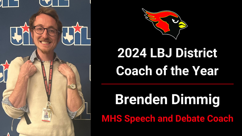 Speech, debate teacher Brenden Dimmig named LBJ District Coach of the Year