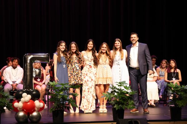 Five seniors who plan to enter the education field receive a scholarship from the Melissa Education Foundation on May 9 at the annual awards ceremony held in the Melissa Arts Center.