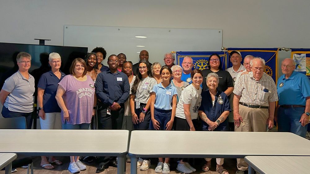 Seniors Layan Alwazzan, Rennice Kerebi, and Royal Sabal are honored at the Melissa Rotary Club meeting on Aug. 22. The three received scholarships to attend the annual Camp RYLA for leadership training.